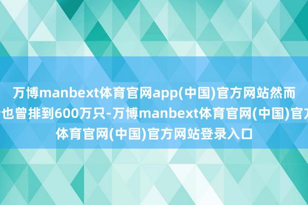 万博manbext体育官网app(中国)官方网站然而7月的坐褥诡计也曾排到600万只-万博manbext体育官网(中国)官方网站登录入口