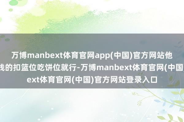 万博manbext体育官网app(中国)官方网站他说谈：“我待在底线的扣篮位吃饼位就行-万博manbext体育官网(中国)官方网站登录入口